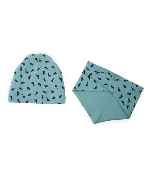 Sinsay Komplet chłopięcy 2-elementowy czapka i chusta w dinozaury