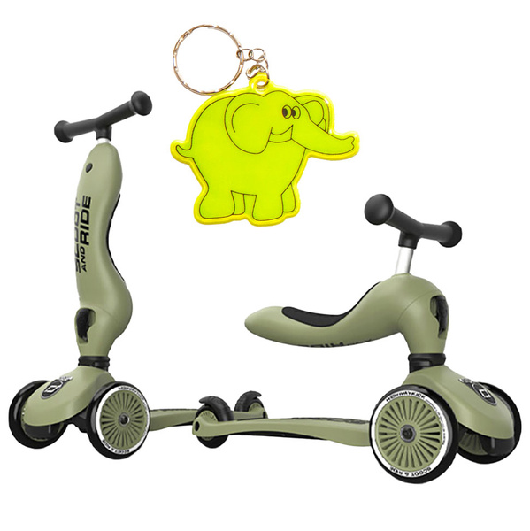 Scoot and Ride HK1 2w1 jeździk i hulajnoga dla dzieci 1-5 lat, kolor: Olive