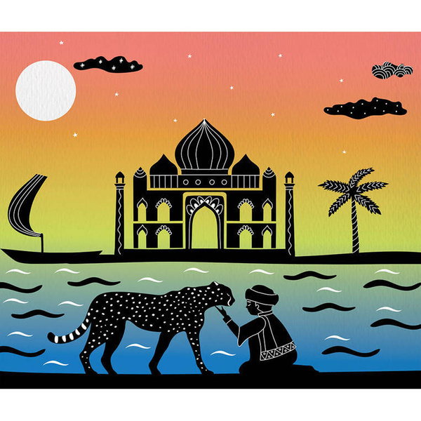 Zestaw kreatywny Malowanie z szablonami akwarele Zachody słońca I love creativity 8+, Janod