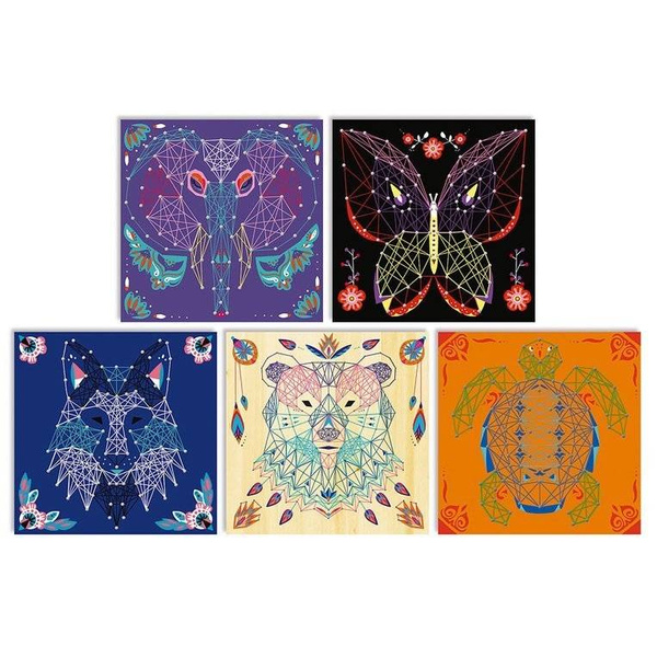 Zestaw kreatywny Przeplatanka 3D String art Zwierzęta 10+, Janod