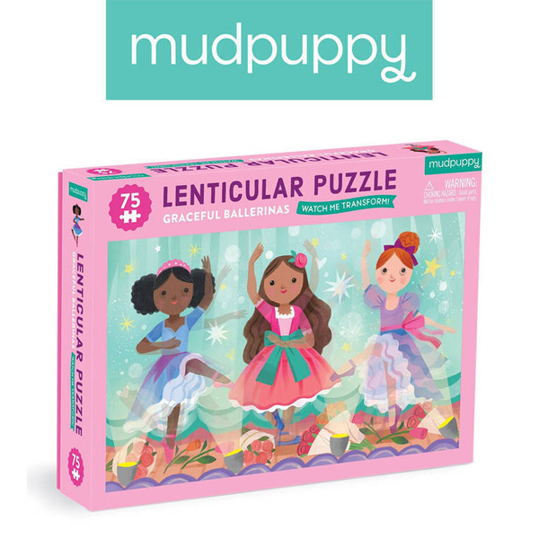 Puzzle soczewkowe z ruchomym obrazkiem Baletnice 75 elementów 5+, Mudpuppy