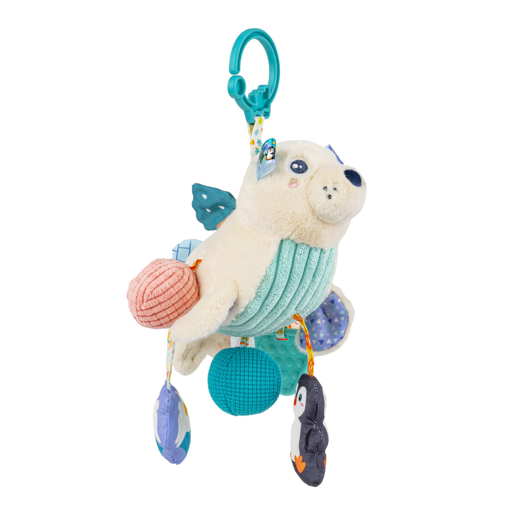 Zawieszka do wózka z gryzakiem Balibazoo Foka Sonia rozwój sensoryczny