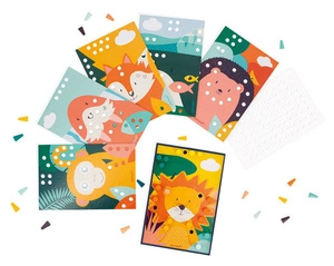 Układanka drewniana mozaika Zwierzątka - zabawka kreatywna 3 lata+, Janod