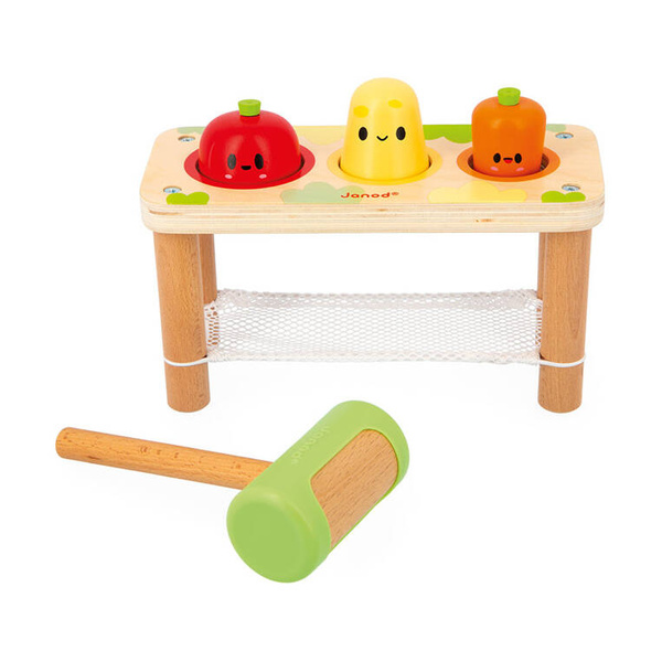 Drewniana przebijanka Warzywa Farma 12m+, Janod