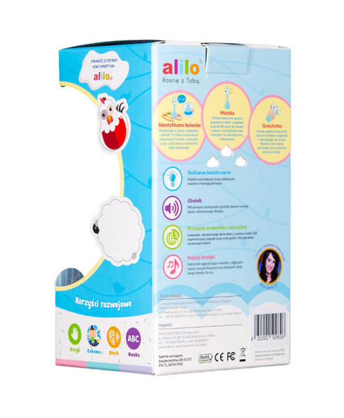 Zabawki interaktywne - Króliczek Smarty Bunny - niebieski, 0 m+, Alilo