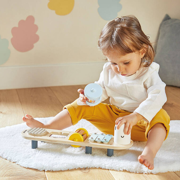 Zabawki drewniane - muzyczny ministolik Dżdżownica Sweet Cocoon 12m+, Janod