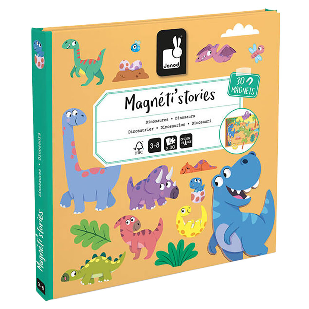 Układanka magnetyczna Dinozaury Janod dla dzieci 3+ zabawka edukacyjna