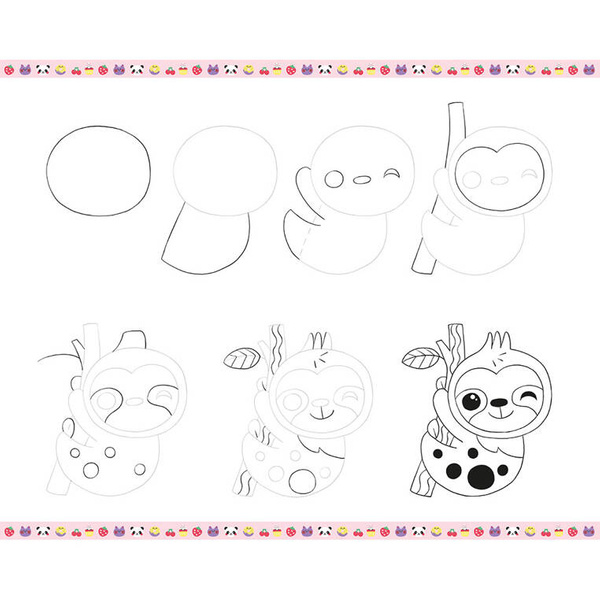 Zestaw kreatywny Rysowanie krok po kroku Modele kawaii dla dzieci 6+, Janod