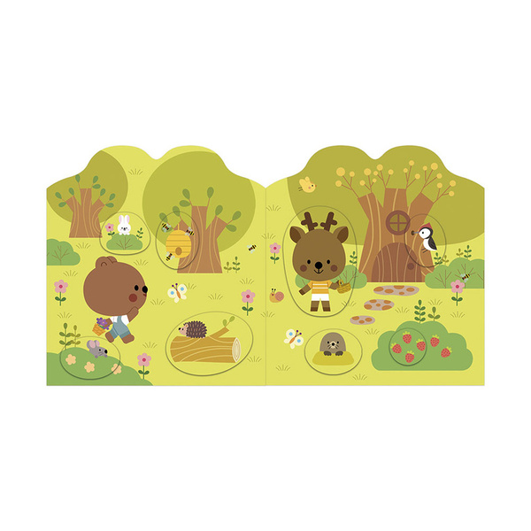 Zestaw kreatywny - książeczka z naklejkami Las, dla dzieci, 18 m+, Janod