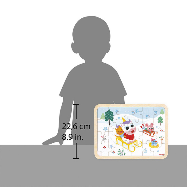 Puzzle drewniane Góry - układanka 24 elementy dla dzieci, 3 lata +, Janod