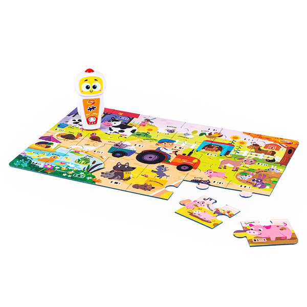 Puzzle interaktywne, dźwiękowe, Robot Robby, Farma i Las, Dumel Discovery