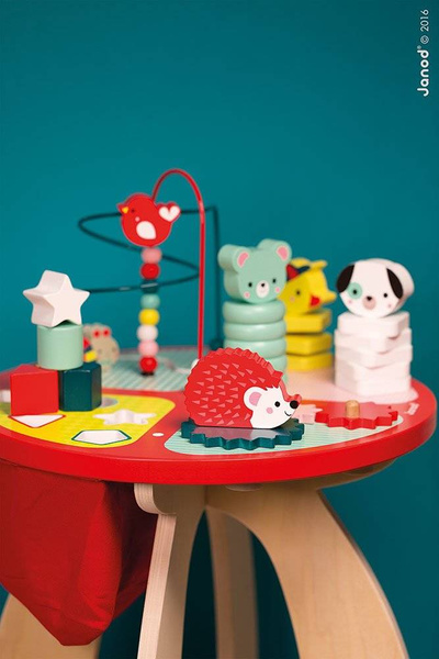 Stolik edukacyjny duży drewniany Baby Forest, Janod