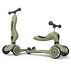 Zestaw: Scoot and Ride HK1 2w1 jeździk i hulajnoga dla dzieci 1-5 lat, kolor: Olive + ochraniacze XXS, kolor: Black