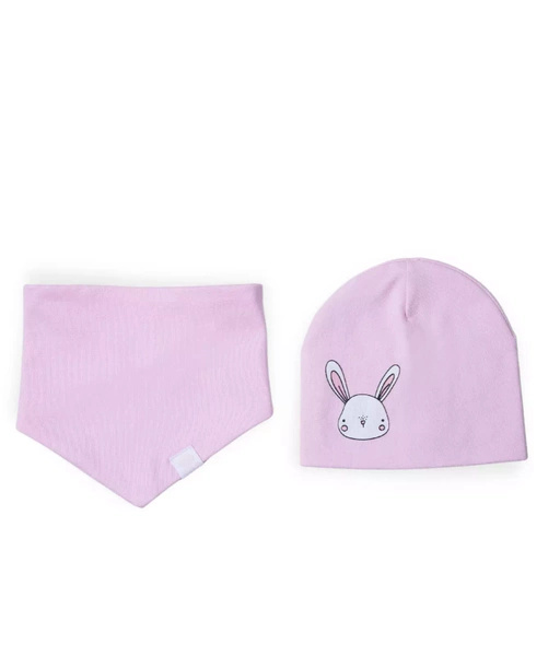 Sinsay Czapka i chusta dziecięca gładkie z króliczkiem