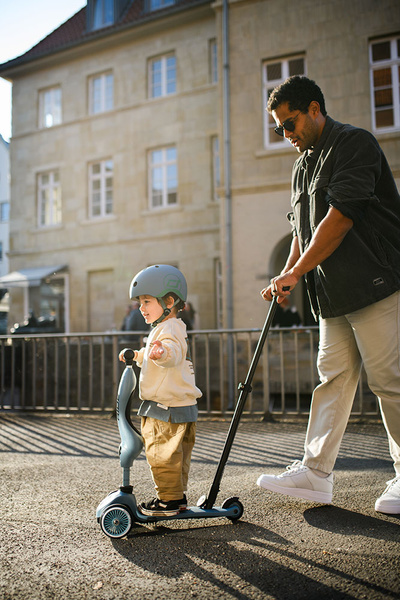 Scoot and Ride HK1 Push and Go 2w1 jeździk i hulajnoga dla dzieci 1-5 lat, kolor: Steel