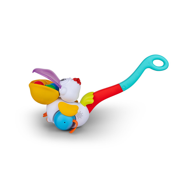 Zabawki dla dzieci - Piłeczkowy Pelikan, pchacz 18 m+. Dumel Discovery