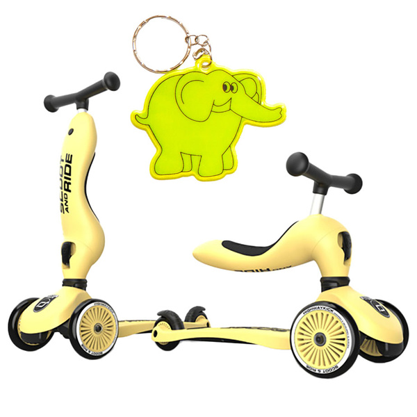 Scoot and Ride HK1 2w1 jeździk i hulajnoga dla dzieci 1-5 lat, kolor: Lemon