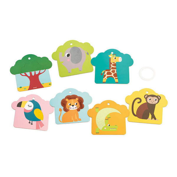 Karty sensoryczne Sawanna 7 elementów, Janod