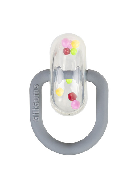 Grzechotka 2 szt. - Zestaw grzechoczący szary, dla dzieci, 3 m+, GiliGums