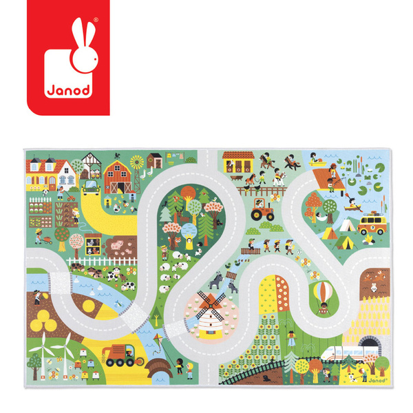 Mata edukacyjna / dywan z drogą Wieś Cross Roads, 2 lata+, Janod