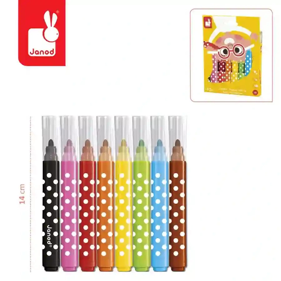 Flamastry Jumbo Janod COLO kreatywna zabawa dla dzieci 12m+