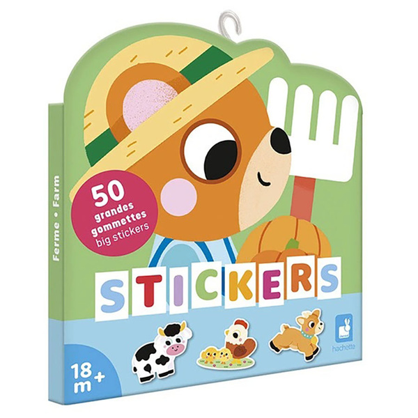 Zestaw kreatywny - książeczka z naklejkami Farma, dla dzieci, 18 m+, Janod