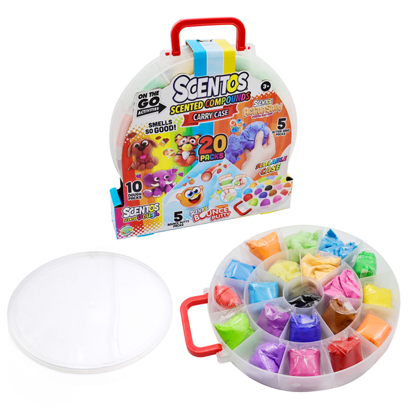 Pachnące Masy Plastyczne - Walizeczka, zestaw 20 szt., 3 lata+, Scentos
