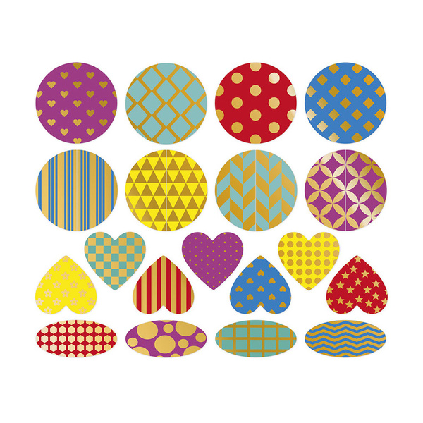 Zestaw kreatywny - naklejki Figury geometryczne, dla dzieci, 18 m+, Janod