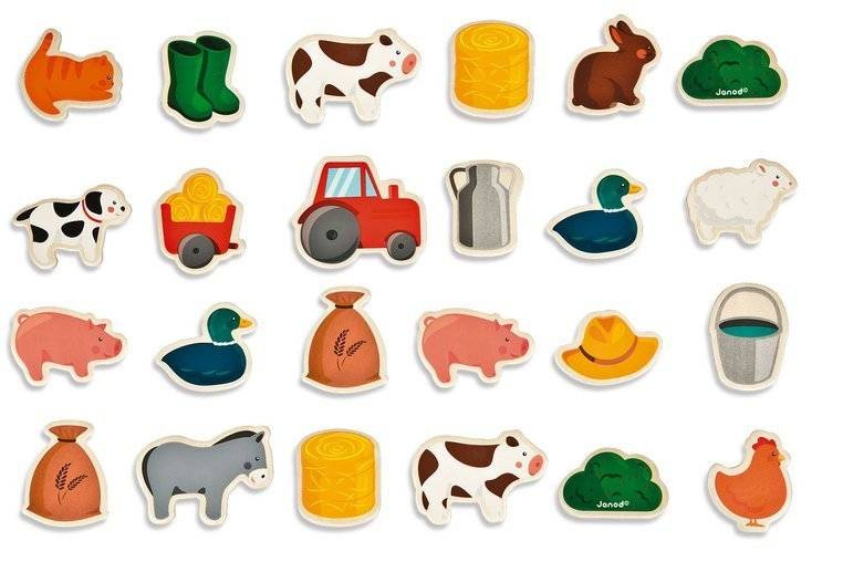 Magnesy drewniane Farma Janod - zabawka edukacyjna