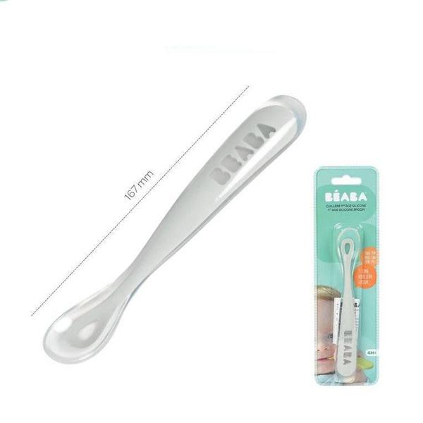 Łyżeczka silikonowa do nauki jedzenia dla dzieci light mist 4 m+, Beaba