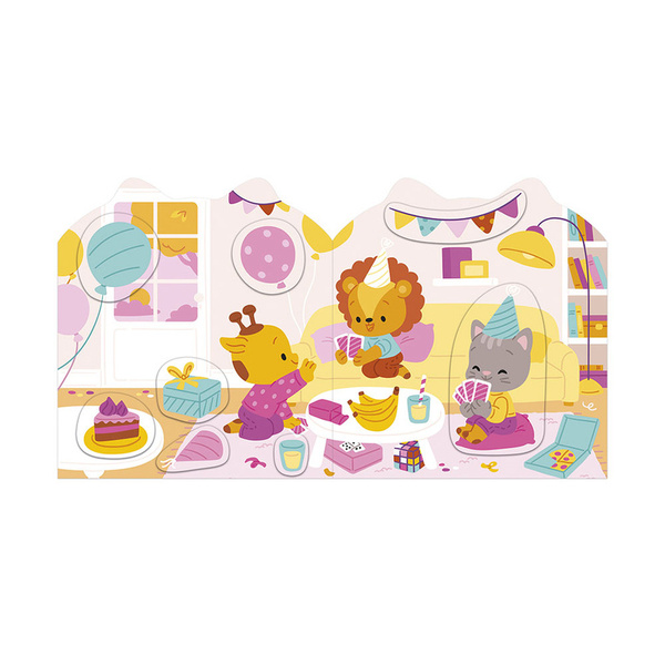 Zestaw kreatywny - książeczka z naklejkami Dom, dla dzieci, 18 m+, Janod