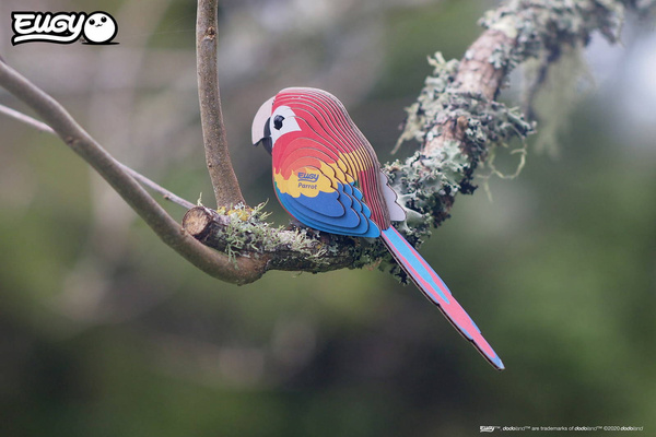 Układanka 3D Papuga – puzzle przestrzenne zabawka kreatywna dla dzieci 6 lat+, Eugy