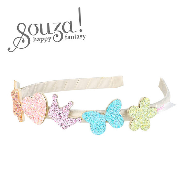 Opaska z brokatowymi kolorowymi elementami Carolina, 3 lata+, Souza!