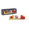 Zestaw drewniane klocki - pociąg z figurkami Farma, dla dzieci, 12 m+, Janod