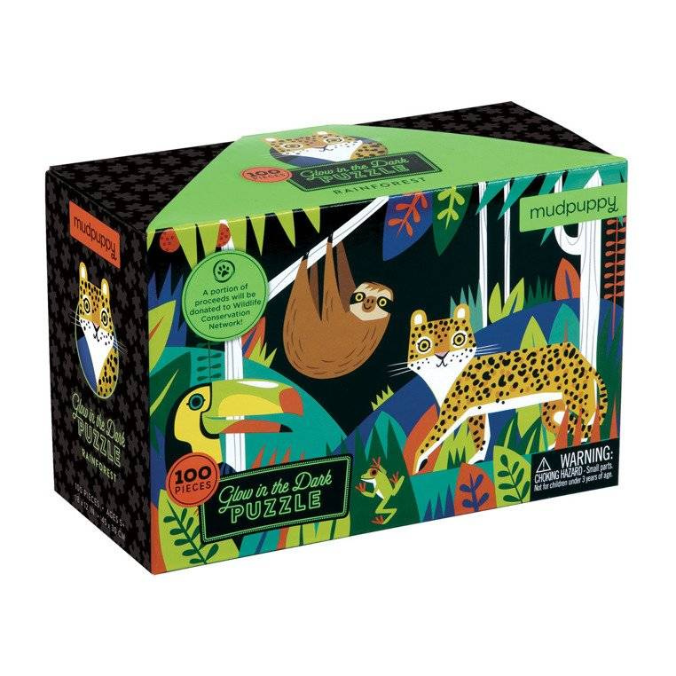 Puzzle świecące w ciemności Las tropikalny Mudpuppy 100 elementów