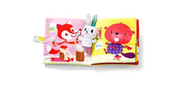 Książeczka z mini-pacynką wielofunkcyjna Królik dentysta 6 m+, Lilliputiens