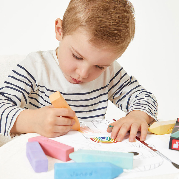 Zestaw kreatywny - Kreda chodnikowa 6 kolorów, dla dzieci, 3 lata+, Janod