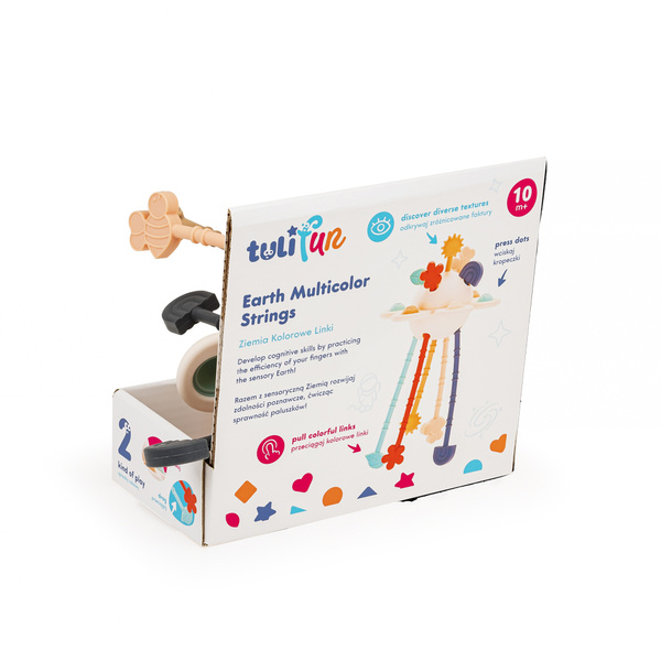 Zabawka sensoryczna dla dzieci - Ziemia Kolorowe Linki, 10 m+, Tuli Fun, Dumel