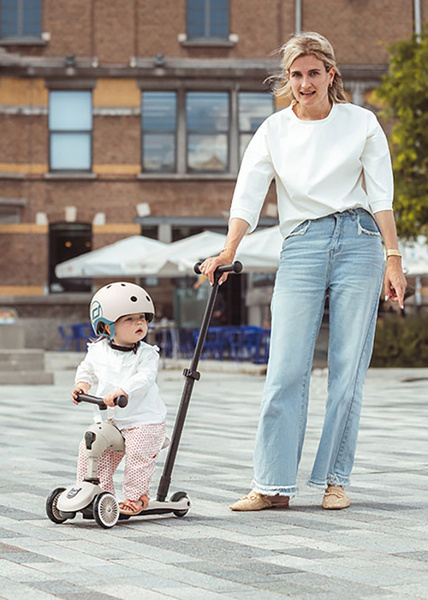 Scoot and Ride HK1 Push and Go 2w1 jeździk i hulajnoga dla dzieci 1-5 lat, kolor: Ash