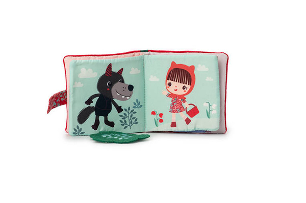 Miękka mini-książeczka wielofunkcyjna z silikonowym gryzakiem Czerwony Kapturek 6 m+, Lilliputiens