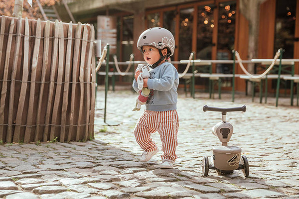 Scoot and Ride HK1 Lifestyle 2w1 jeździk i hulajnoga dla dzieci 1-5 lat, kolor: Brown Lines