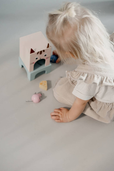 Drewniana układanka Orientacja w przestrzeni Kot i mysz 3+, Janod