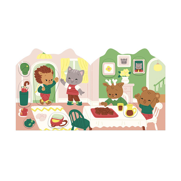 Zestaw kreatywny - książeczka z naklejkami Dom, dla dzieci, 18 m+, Janod