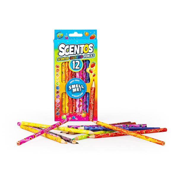 Pachnące Kredki Ołówkowe, zestaw 12 szt., dla dzieci, 3 lata+, Scentos