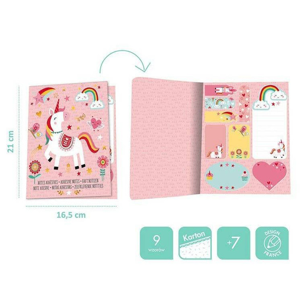Notes z samoprzylepnymi karteczkami jednorożec/lis dla dzieci 7 lat+, Janod