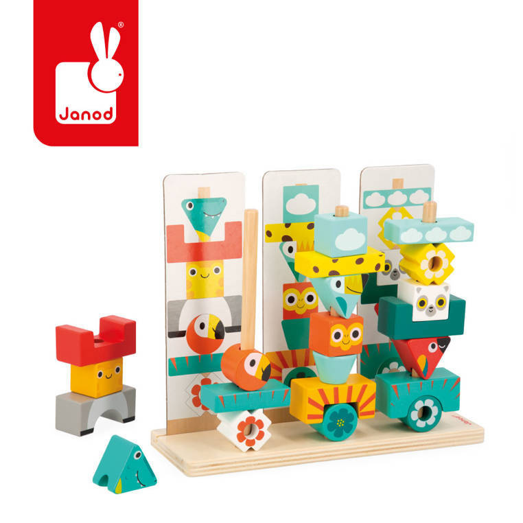 Układanka drewniana piramida Tropik Janod - rozwój motoryki