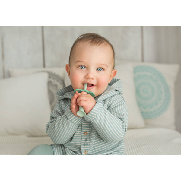 Silikonowa Szczoteczka Słoń Zielona 2w1, Giligums