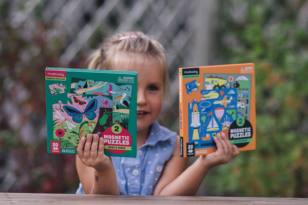 Puzzle magnetyczne 2w1 Środki transportu 20 elementów 4+, Mudpuppy