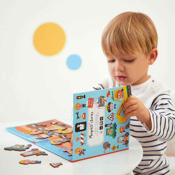 Magnetyczna układanka Plac budowy Magneti'stories 3+, Janod