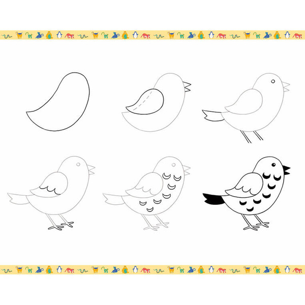 Zestaw kreatywny Rysowanie krok po kroku Zwierzęta 6+, Janod